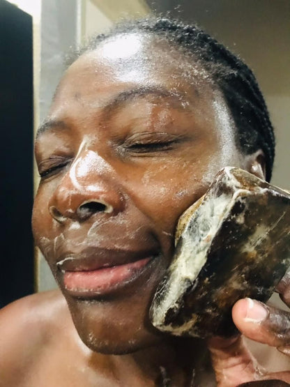 100G AFRICAN BLACK SOAP Shea Butter Bar Moisturizing Acne Treatment Cleanser for Clear Skin Care Deep Cleaning Glowing