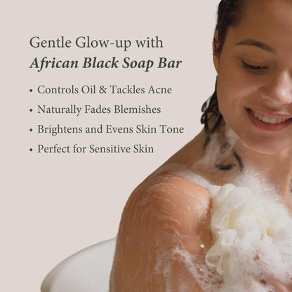100G AFRICAN BLACK SOAP Shea Butter Bar Moisturizing Acne Treatment Cleanser for Clear Skin Care Deep Cleaning Glowing