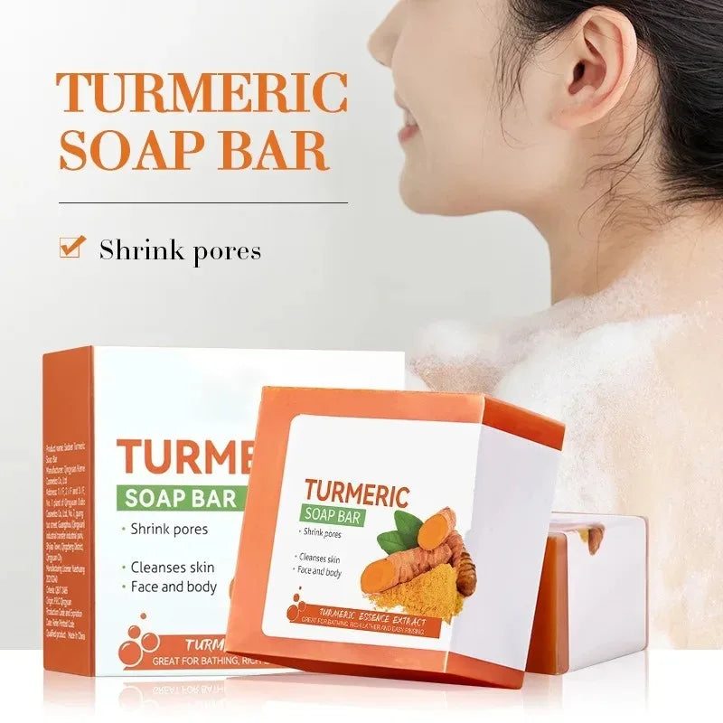 Natural Turmeric Soap Body Cleaning Lightening Dark Underarm Leg Bath Cleansers Brightening Face Soap Tender Skin Care Beauty