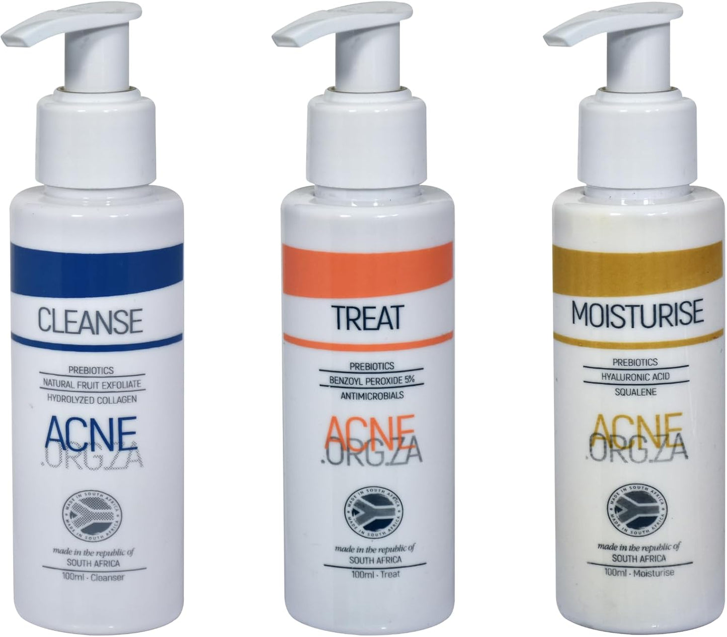 Acne.org.za Protocol - 3 step Kit - Cleanse, Treat and Moisturise