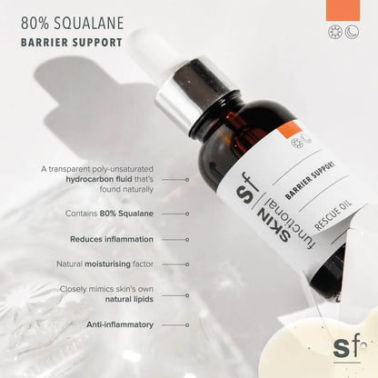 SKIN Functional | 80% Squalane | Face Serum |Barrier Support | Skincare Treatment for Dry, Flaky, Tight Skin | For Dehydrated Skin | Fine Lines | Redness | Sensitive Skin | 30m