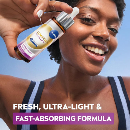 NIVEA LUMINOUS630 Instant Glow Face Serum, Dark Marks Reduction, Pore Refiner, Skin Hydration, 30ml
