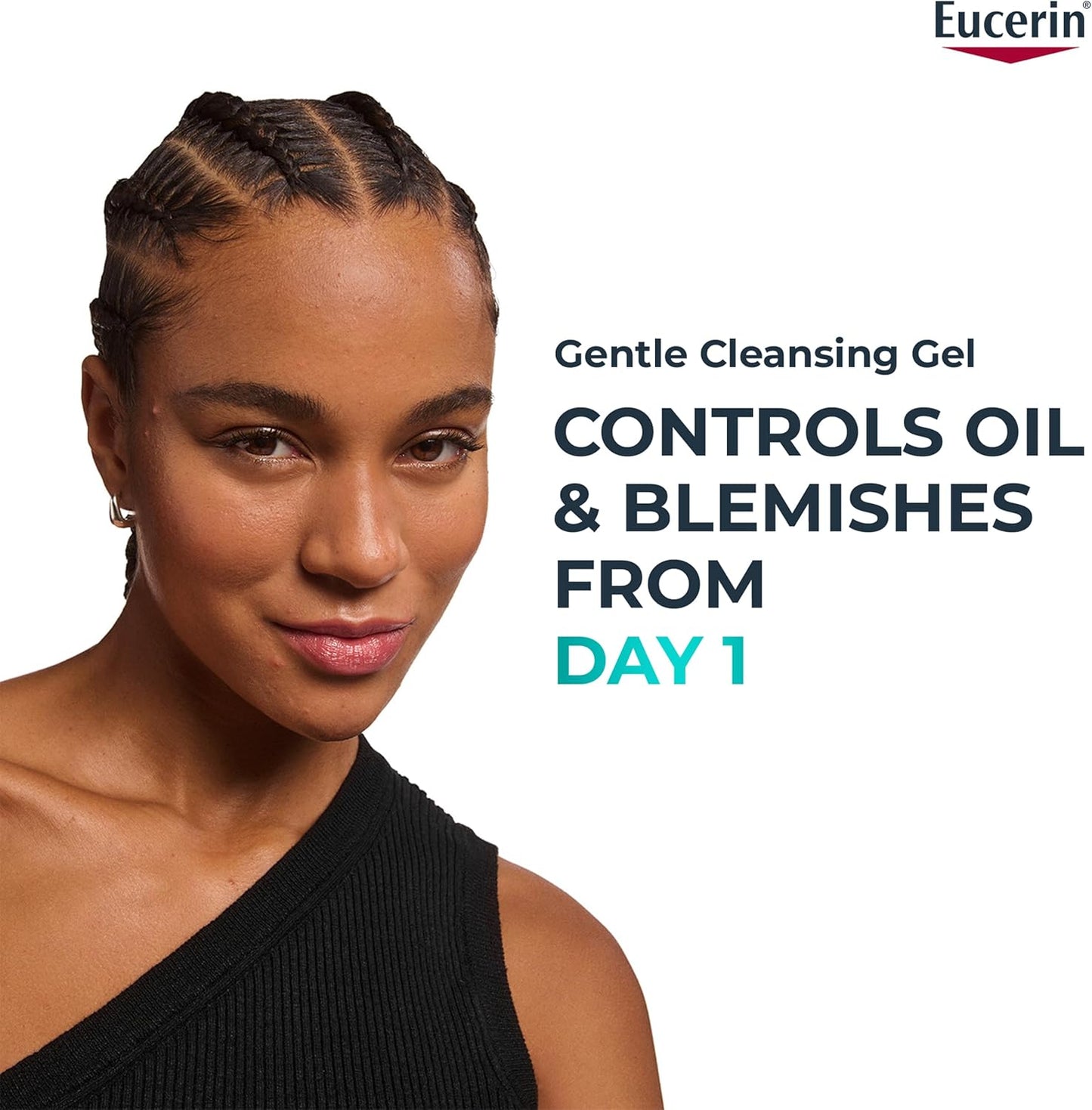 Eucerin DermoPurifyer Cleansing Gel for Blemish & Acne-Prone Skin, Removes Excess Sebum, Dirt and Makeup, Fragrance-Free, Soap-Free, 400ml