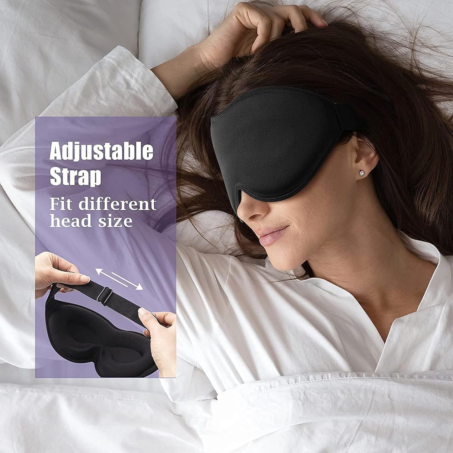 3D Contoured Sleep Mask 100% Light Blocking Eye Mask Ultra-Soft Skin-Friendly Material Breathable Eye Cover for Rest Travel Yoga