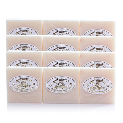 6PCS Thailand Rice Milk Soap Original Wholesale Handmade Soap Rice Milk Whitening Soap Goat Milk Soap Rice Soap for Whitening