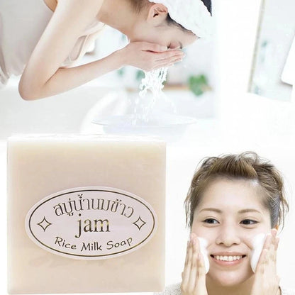 6PCS Thailand Rice Milk Soap Original Wholesale Handmade Soap Rice Milk Whitening Soap Goat Milk Soap Rice Soap for Whitening