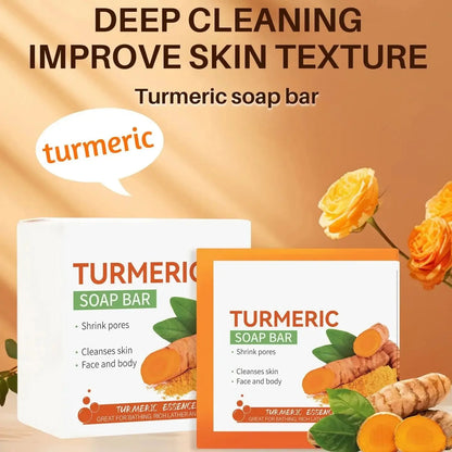 Natural Turmeric Soap Body Cleaning Lightening Dark Underarm Leg Bath Cleansers Brightening Face Soap Tender Skin Care Beauty