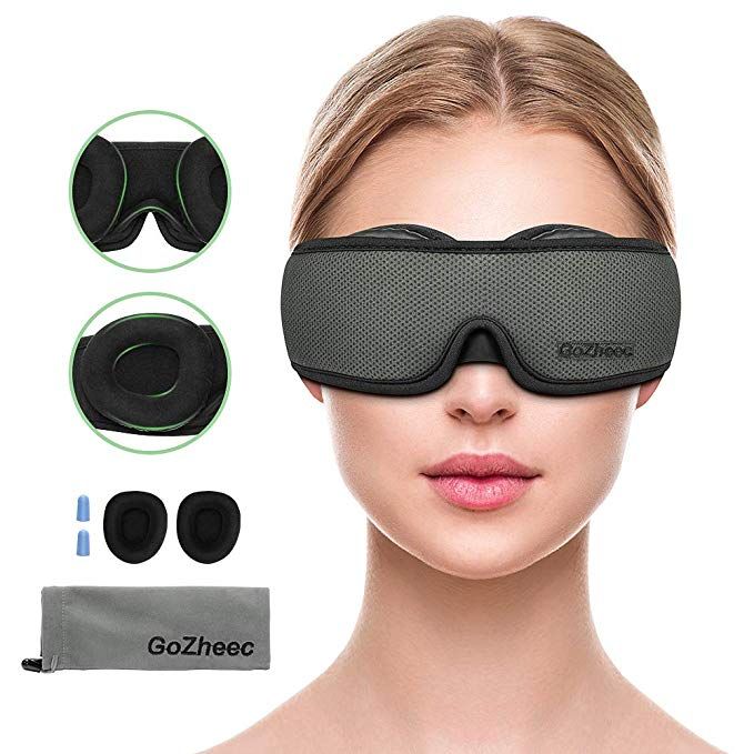 3D Contoured Sleep Mask 100% Light Blocking Eye Mask Ultra-Soft Skin-Friendly Material Breathable Eye Cover for Rest Travel Yoga
