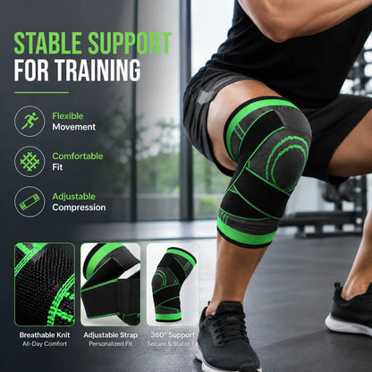 Adjustable Knee Brace Compression Sleeve with Strap Sports Knee Support for Running Cycling Gym Fitness Basketball S M L XL Gear