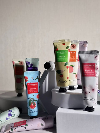 10Pcs Fruity Flowery Hand Cream Moisturizing Nourishing anti Chap Repairing Hands Care Beauty Skincare Hand Creams Sets